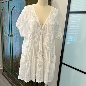 Free people White Boho Embroidered Dress